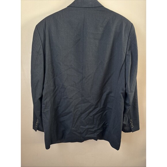Lauren Ralph Lauren Men’s Black Wool Sports Jacket Blazer Blue Stripes 44R - Picture 12 of 12